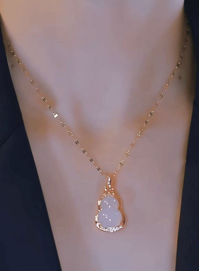 白色小葫芦项链不掉色锁骨链女