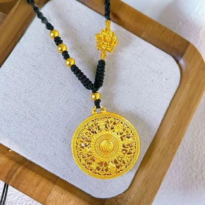福字镂空八宝罗盘项链八瑞吉祥