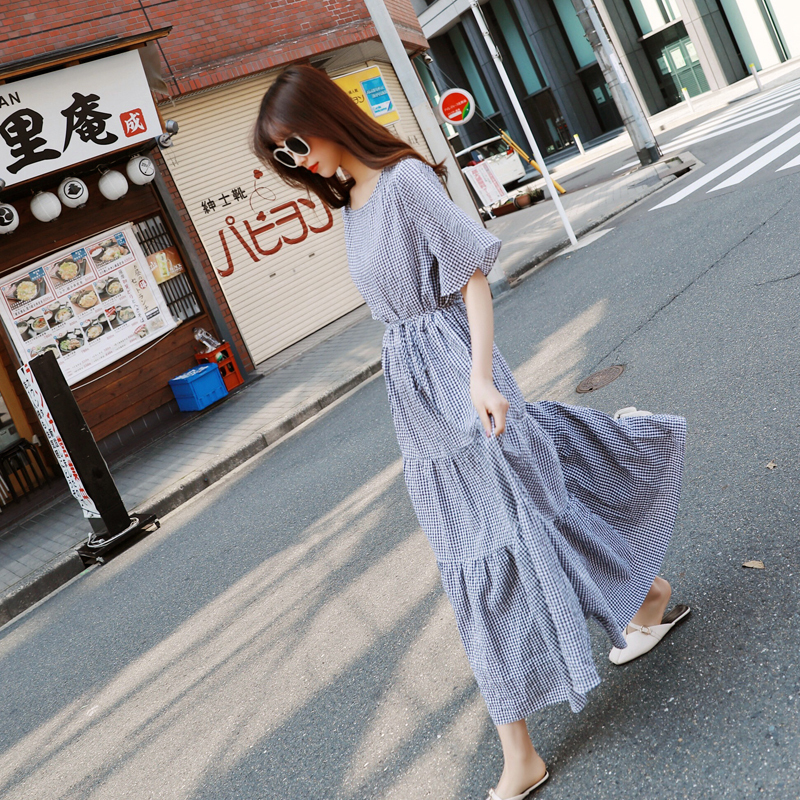及踝长裙女学生夏 长群2018新款夏到脚踝的超长款大摆ulzzang裙子