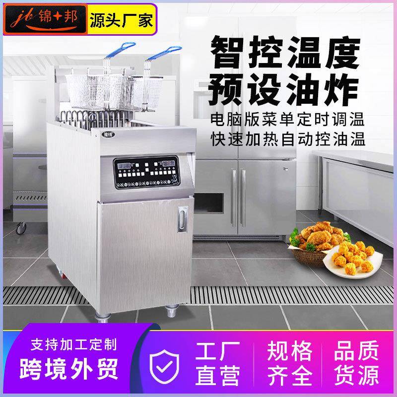 立式电炸炉电脑炸锅商用炸鸡排机炸薯条恒温带滤油车油炸机