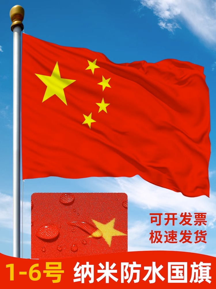 妮沃2号3号4号中国国旗五星红旗国旗户外党旗大小国旗子定制旗帜定做