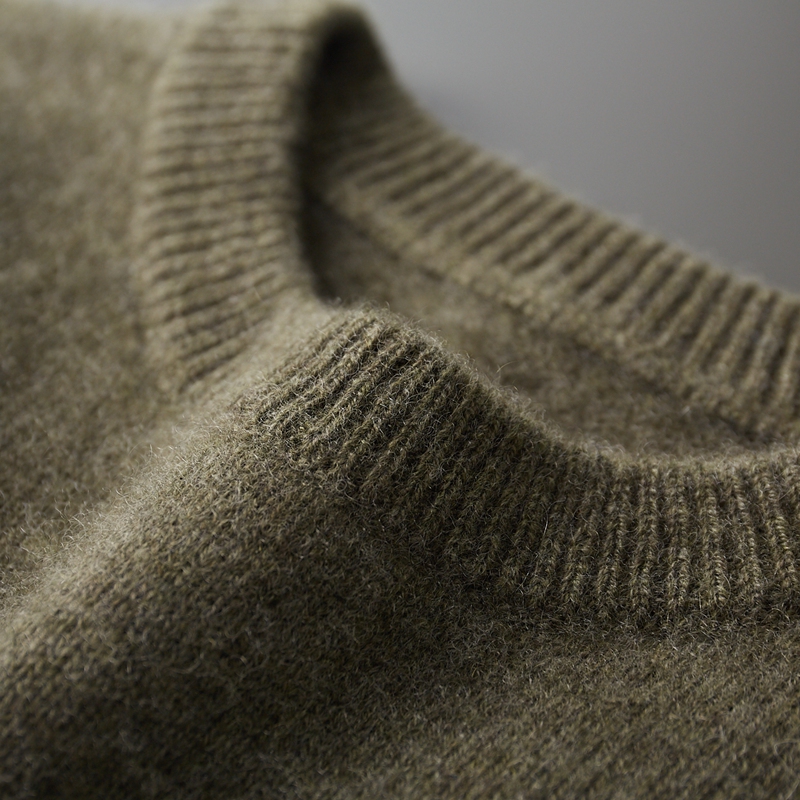 双股加厚圆领男士100%纯山羊绒衫冬季纯色毛衣休闲长袖打底针织衫