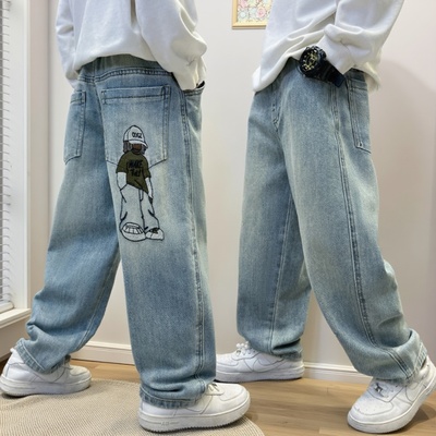 哪吒儿童牛仔裤2025春秋冬季新款