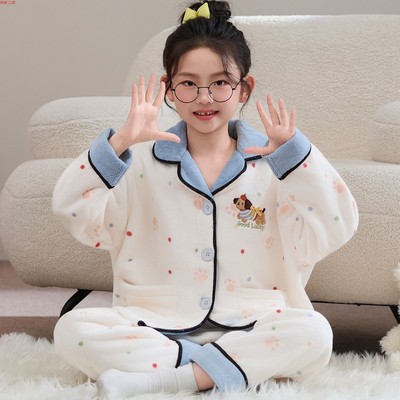 儿童可爱hellokitty珊瑚绒睡衣