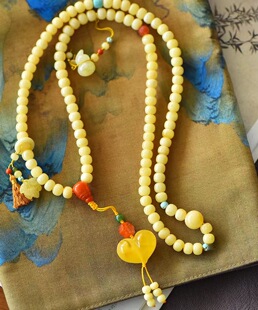 天然蜜蜡多圈手链女款蜜蜡手串项链两用款蜜蜡手链