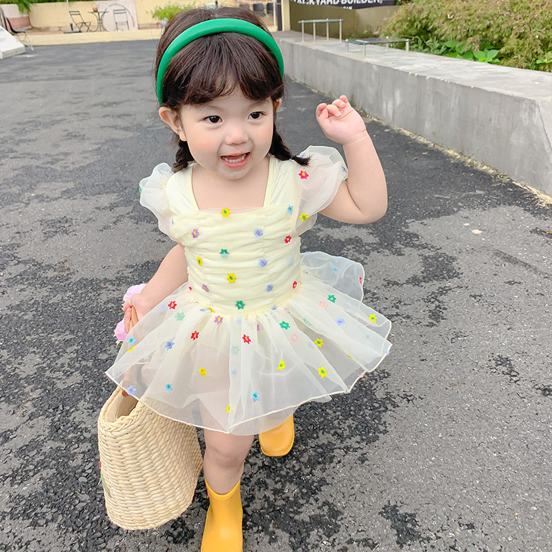 儿童泳衣女童ins婴幼儿宝宝可爱小公主纱裙游泳衣小女孩洋气泳装