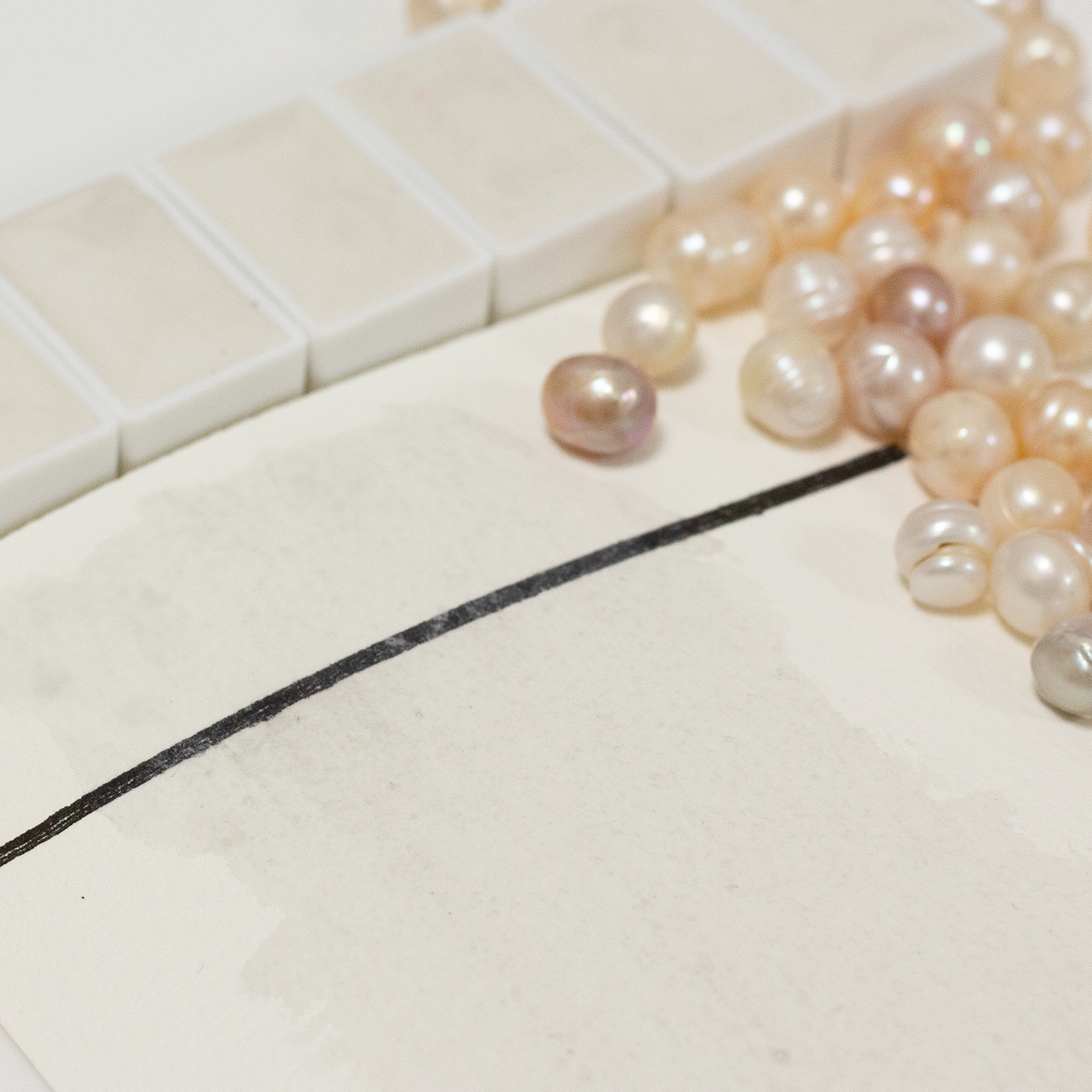 珍珠白 pearl white 天然珍珠研磨固体全块透明白色水彩颜料3ml