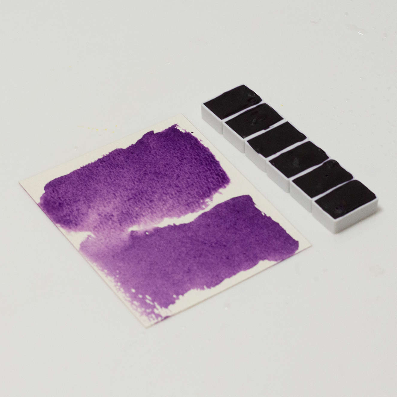 浅紫罗兰 固体蜂蜜水彩全块紫色颜料 violet light纯色粉手工制作