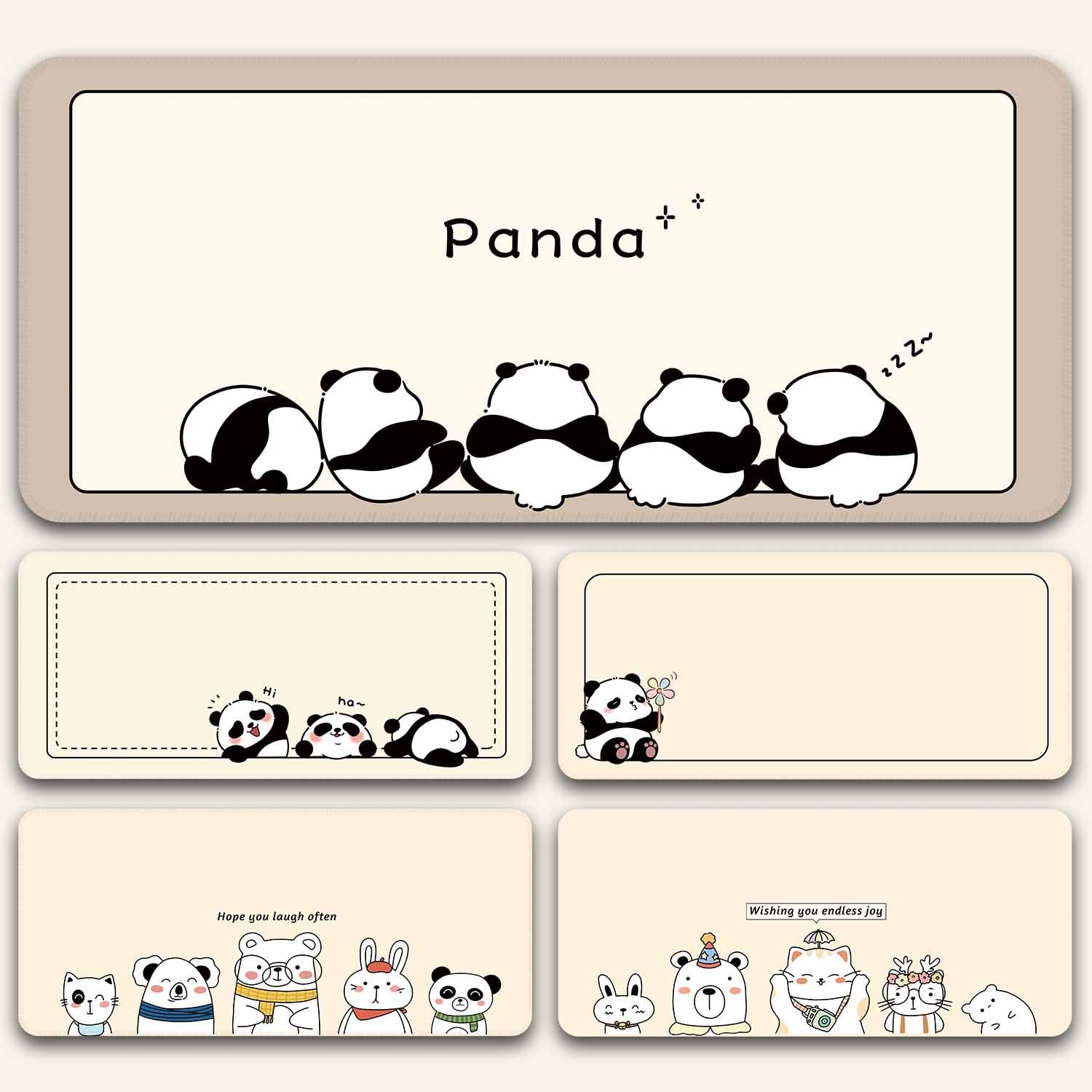 鼠标垫超大卡通熊猫电脑键盘垫可爱家用书桌垫高颜值办公桌工位垫