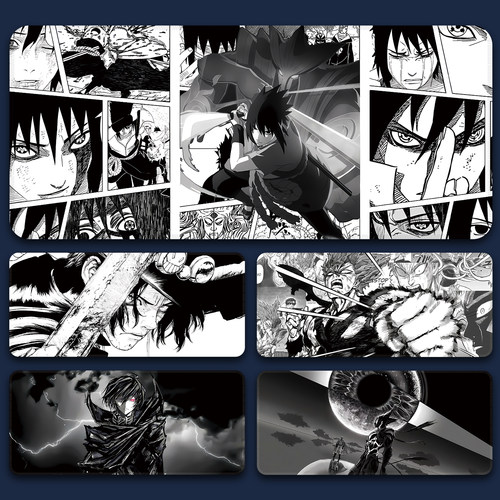 鼠标垫超大黑白动漫游戏电脑桌垫