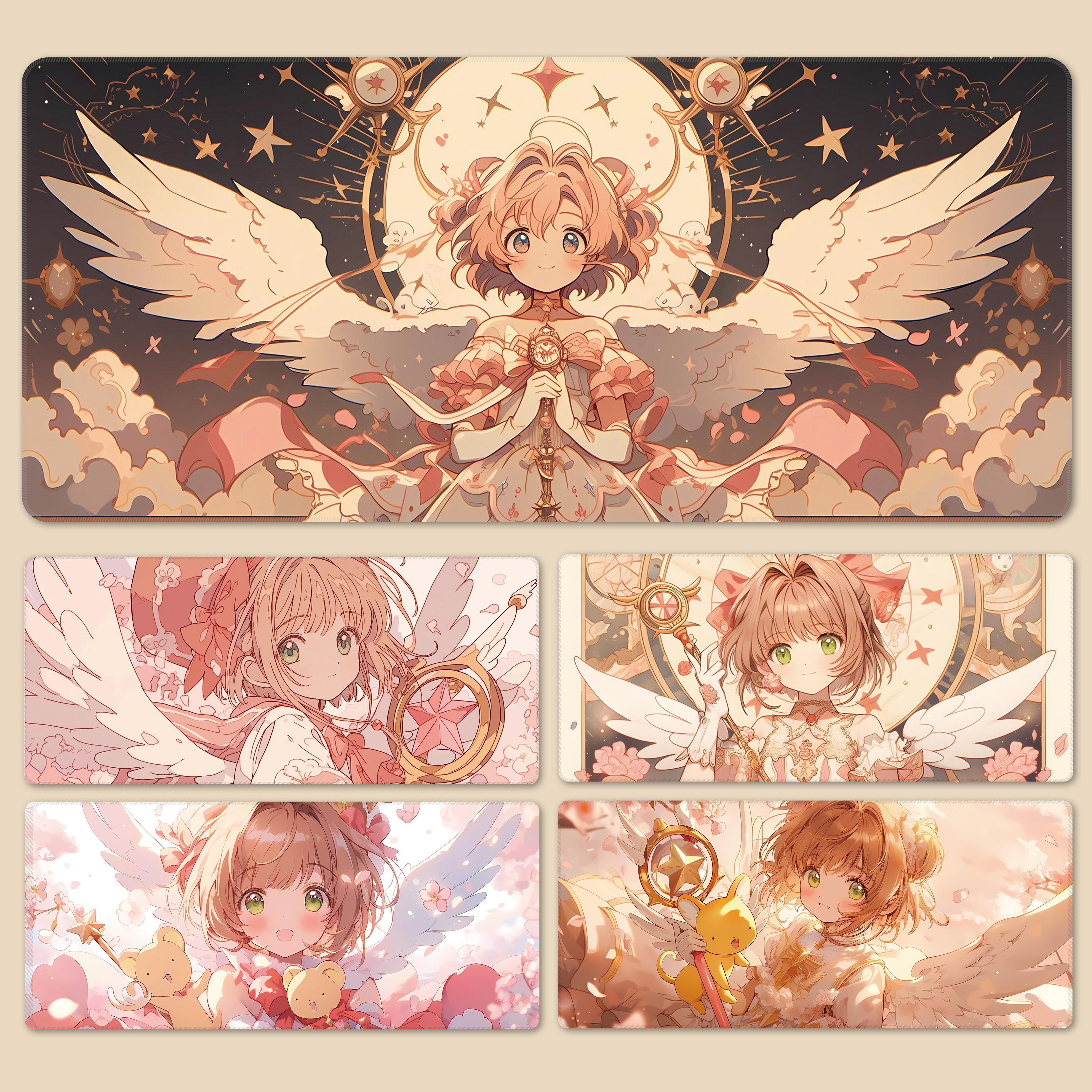 鼠标垫超大百变小樱桌垫女生可爱办公工位垫家用书桌电脑键盘垫