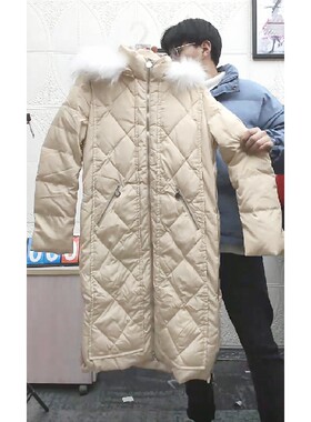 rococo连帽中长款减龄羽绒服