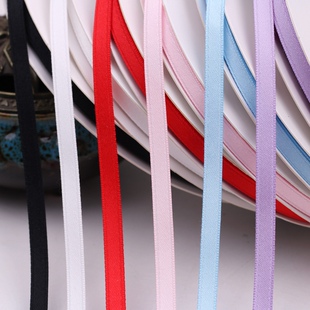 0.6cm消光双面涤棉带丝带DIY织带发夹发饰材料蝴蝶结飘带配件绸带