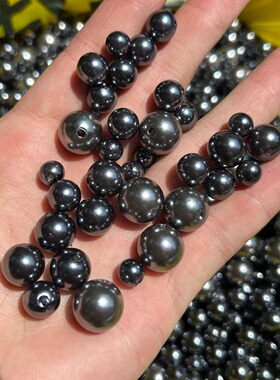 卡8灰色枪灰穿孔直孔串珠子散珠手链包链幼儿园儿童手工材料包