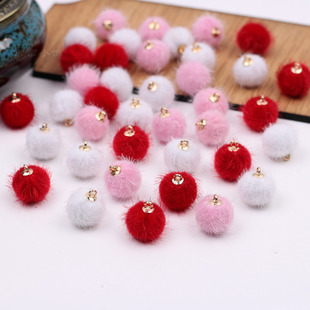 马海毛球挂饰吊坠小香风耳饰车挂手工diy古风发饰材料饰品配件