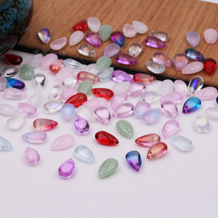 50颗装 diy古风发簪发饰材料饰品配件 捷克琉璃大水滴水晶珠子吊坠