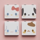 帕恰狗化妆镜学生宿舍便携随身小镜子可爱卡通迷你双面图案补妆镜