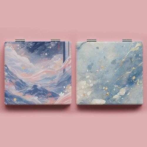 ins古风随身带化妆镜手持折叠双面补妆镜学生宿舍便携手持梳妆镜