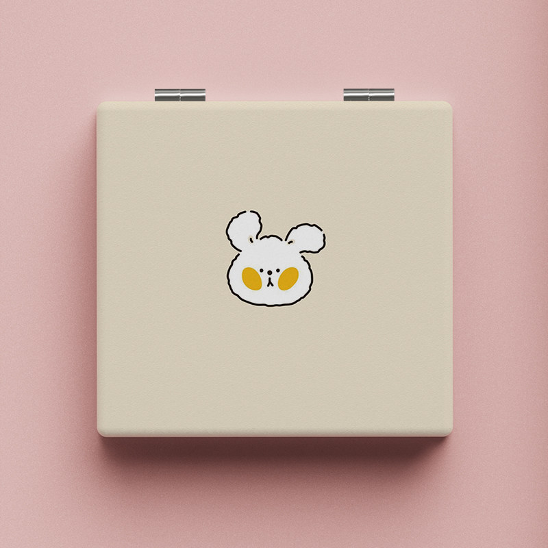 thumbnail for ins Korean-Style Cartoon Small Mirror, Cute Double-Sided Makeup Mirror, Mini Handheld Touch-Up Mirror, Flip-Top Folding Mirror