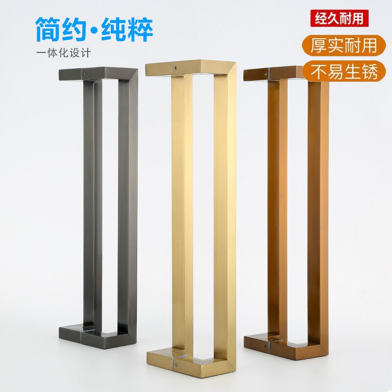 黑双弯金框门玫瑰不锈钢方