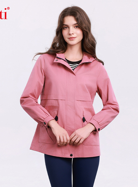 Gitti/吉蒂连帽收腰中长风衣外套女棉大码上衣G255318