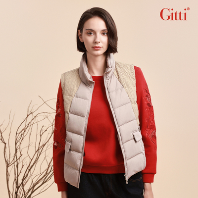 羽绒服Gitti/吉蒂针织拼接立领