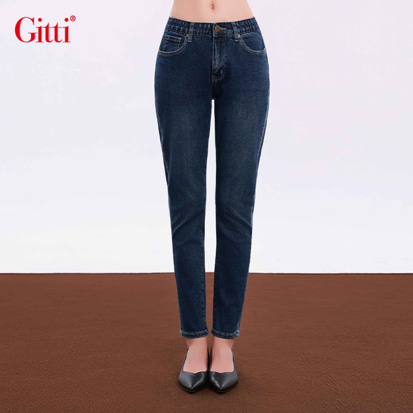 简约修身显瘦牛仔裤女棉微弹百搭