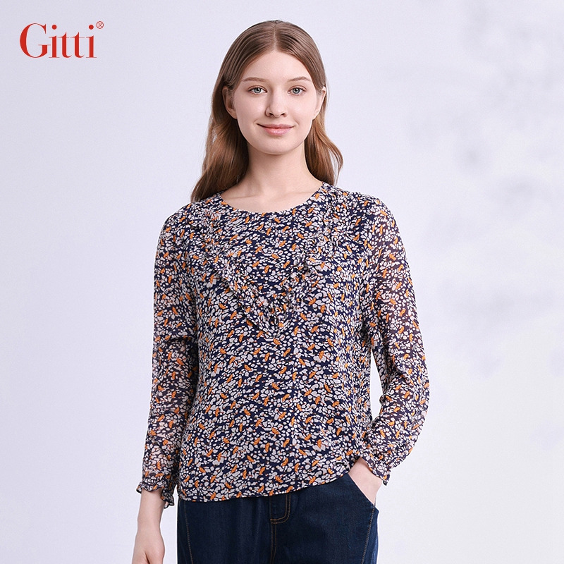 Gitti/吉蒂长袖印花花边