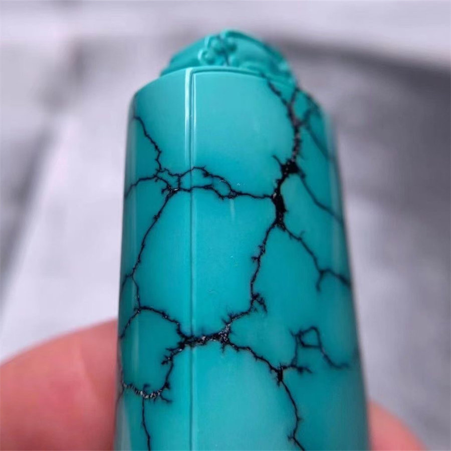 KUNALA HUBEI 원래 광산 청록색 고급 소재 ULAN 꽃 그물 꽃 물 잔디 패턴 WUSHI 브랜드 펜던트 목 장식