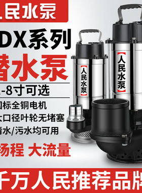 人民QDX潜水泵220v家用大口径高扬程大流量农用灌溉抽水排污水泵