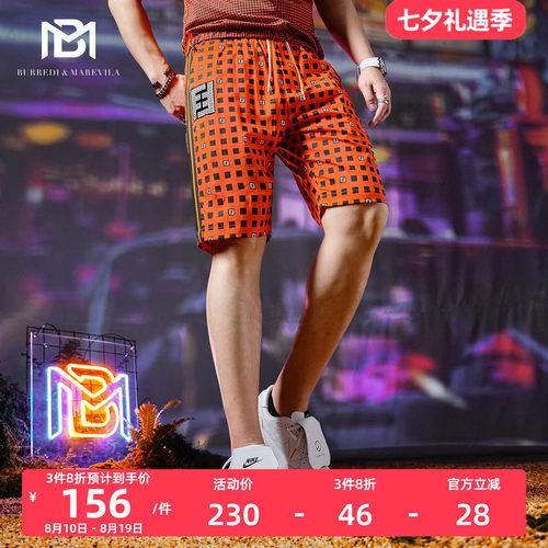 bm格子印花欧货短裤五分休闲