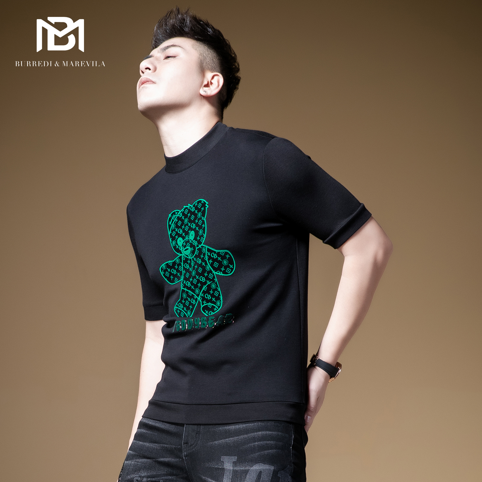 BM欧美式高街小熊卫衣