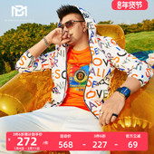BM字母印花痞帅炸街外套男2021年新款 连帽夹克男韩版 潮流休闲港风