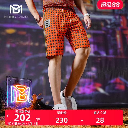 bm格子印花欧货短裤五分休闲