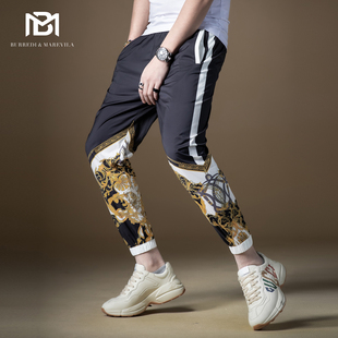 男修身 高端休闲裤 小脚潮流百搭薄 子潮牌抽绳束脚卫裤 BM欧洲站男裤