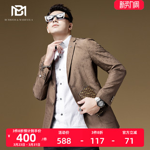 春季 BM褶皱肌理感休闲西装 2023新款 西服潮牌男装 外套男高级感男士