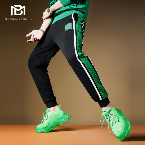 bm潮流百搭刺绣字母束脚卫裤