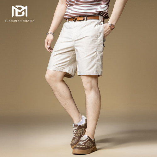 BM男士短裤夏季2024新款商务休闲纯色百搭高端休闲裤男潮牌裤子