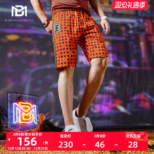 bm格子印花欧货短裤五分休闲