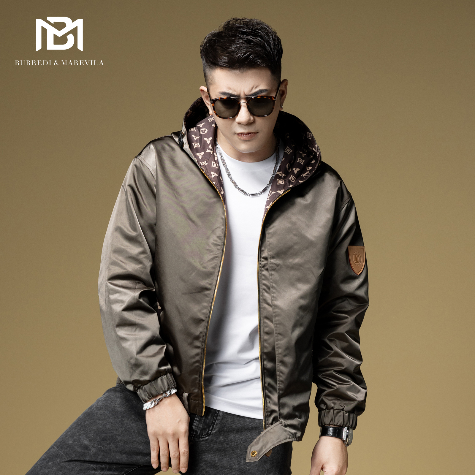 BM欧货轻奢百搭连帽夹克