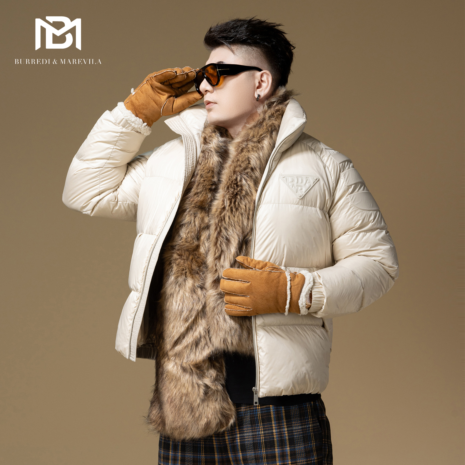 BM欧洲站男装外套男款2025新款羽绒服男冬季潮牌胸标立领保暖上衣