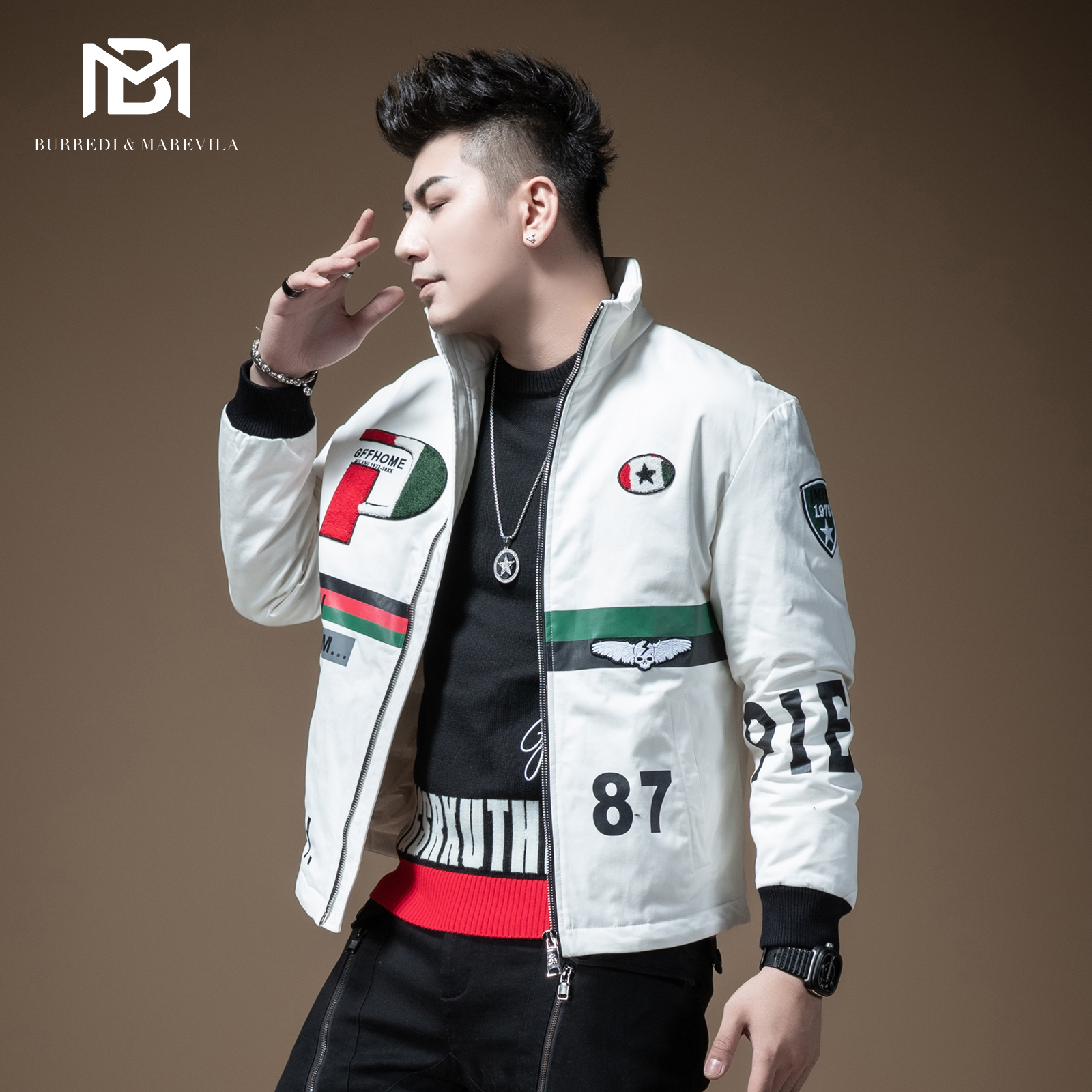 印花立领加厚保暖韩版潮流羽绒服