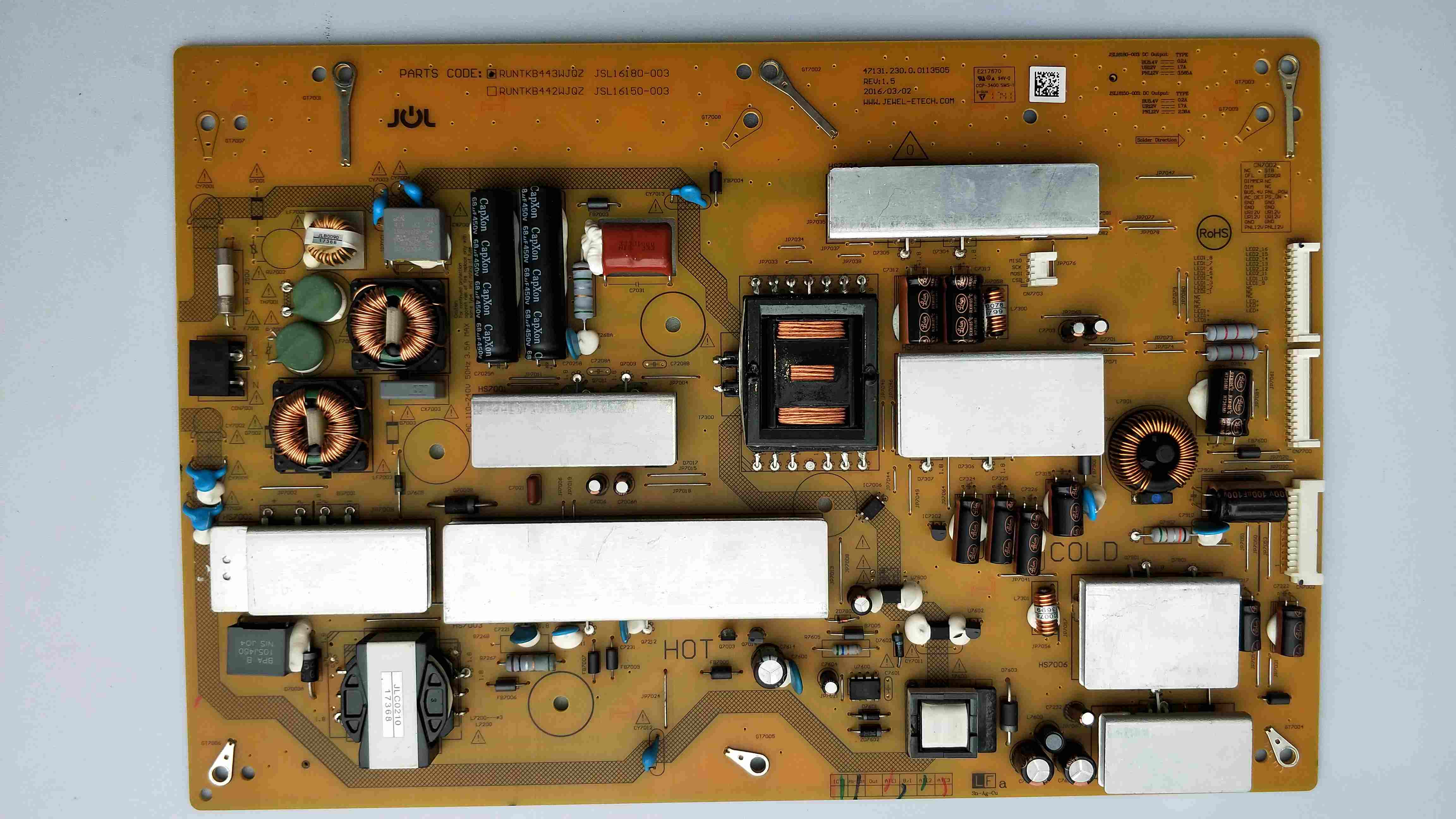 夏普65SU760A 65MY8008A电源板 RUNTKB443WJQZ JSL16180-003
