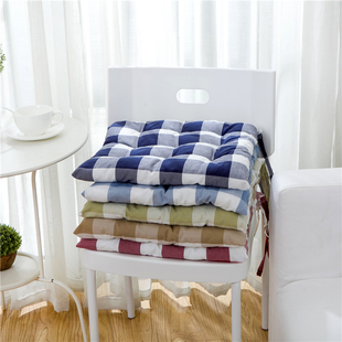 北欧现代简约格子加厚坐垫椅垫冬季办公室学生教室餐桌座垫子防滑
