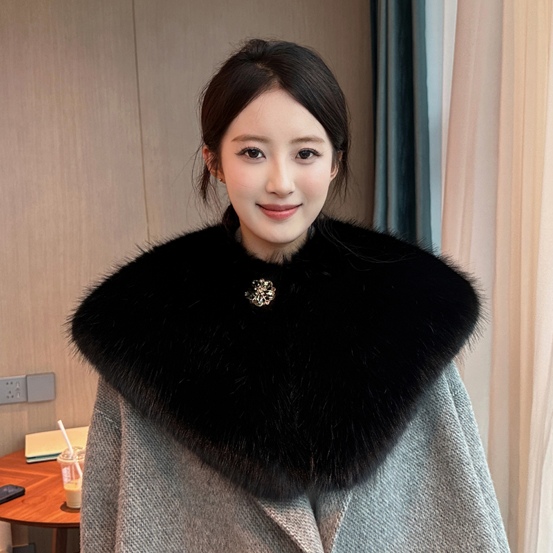 百搭仿皮草狐狸毛旗袍披肩毛领秋冬季斗篷舞台晚宴婚纱礼服围巾女