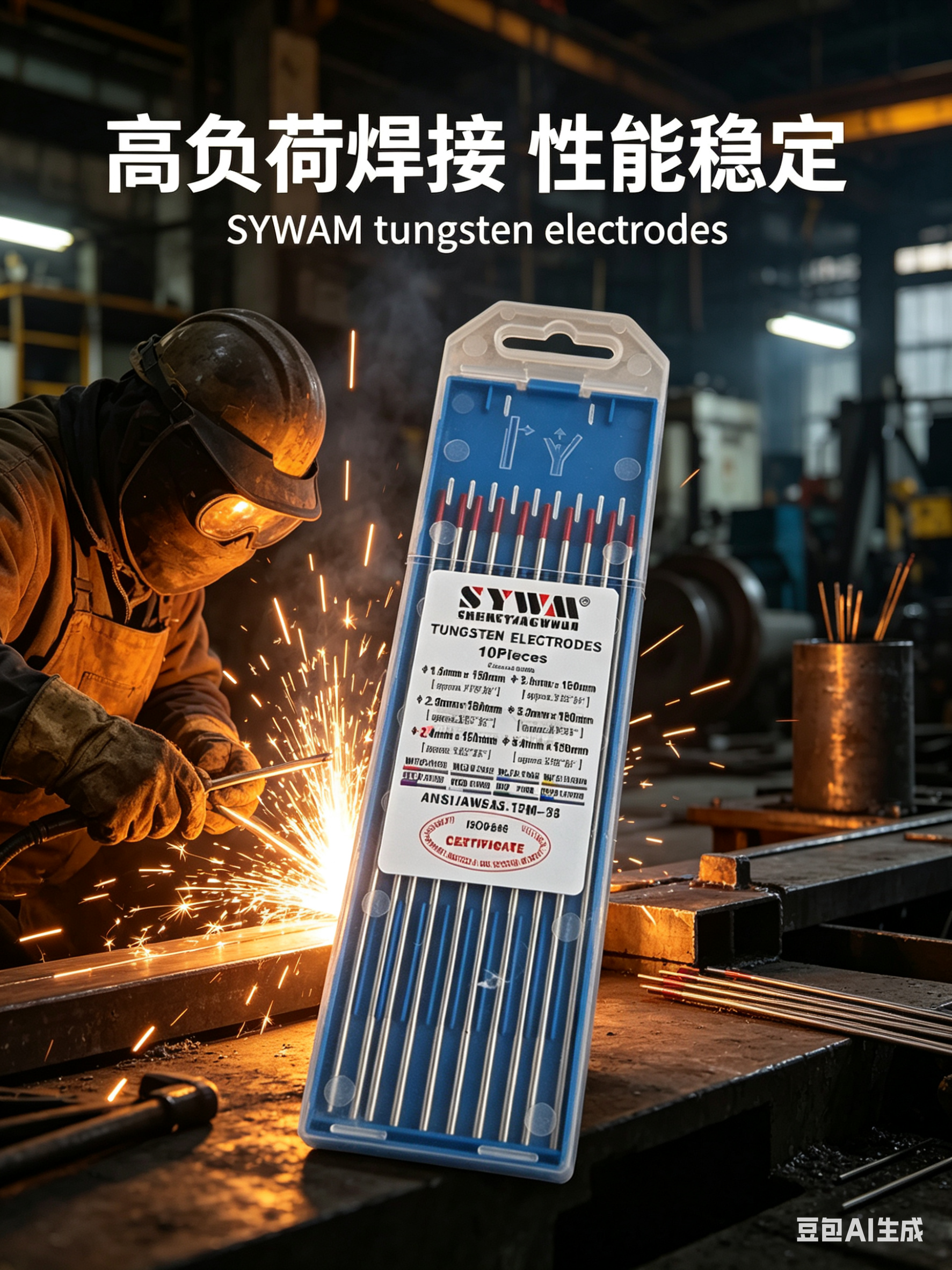 北坞氩弧焊钨针钨棒焊针红头钨钨针1.0/1.6/2.0/2.4不锈钢