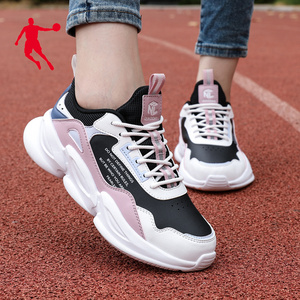 乔丹女鞋运动鞋老爹鞋女士2022秋季冬新款正品皮面学生休闲跑鞋子