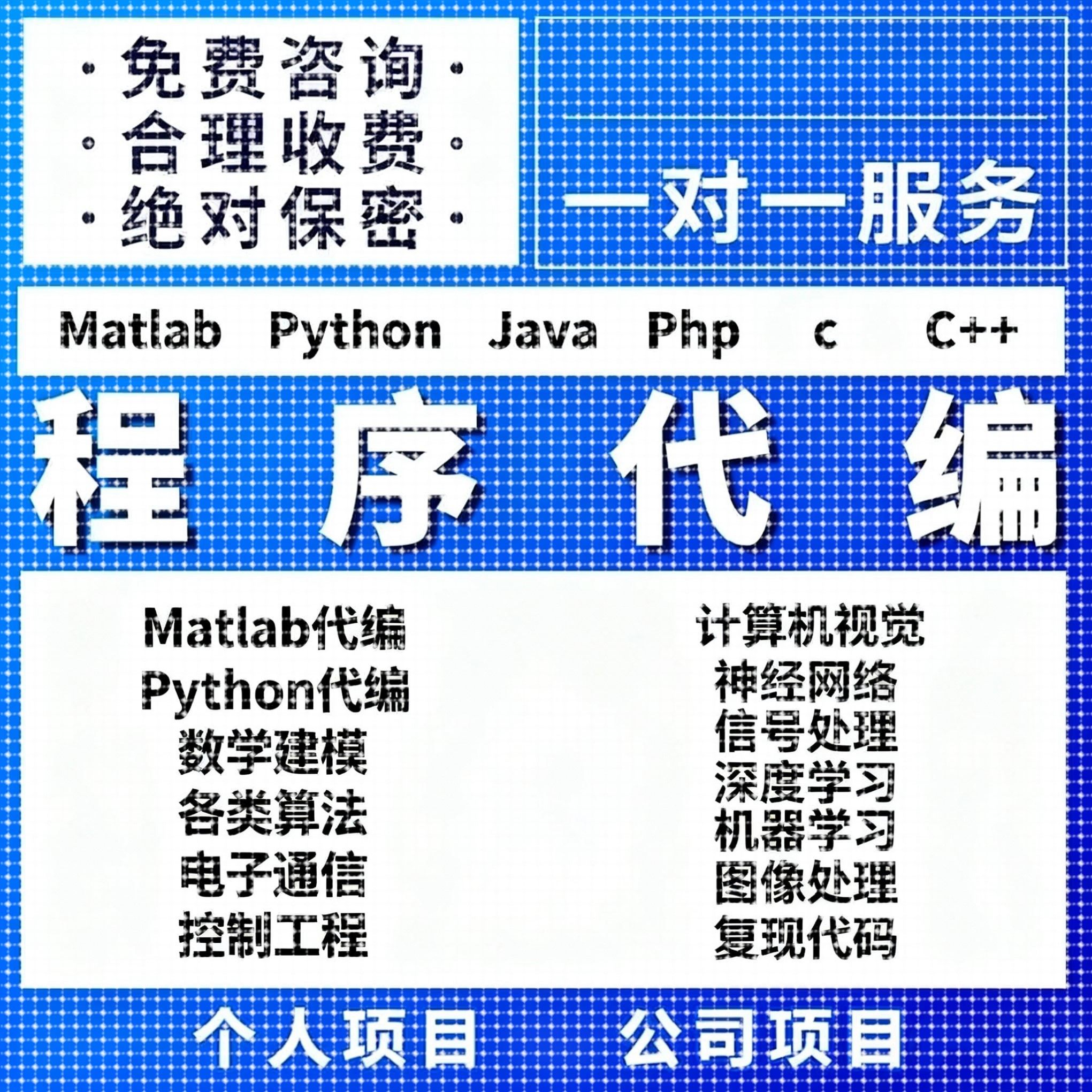 python代编程matlab算法代码定制深度学习 javaC#C++程序代写C