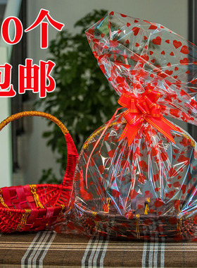 柳编水果篮藤编送礼品手提舞蹈花店节日红色中秋超市鸡蛋收纳筐子