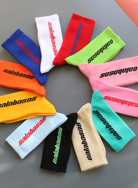 4双装潮牌袜子男女中筒袜纯棉运动袜春夏薄款防臭吸汗ins学生长袜